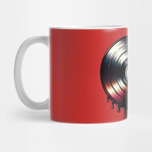 Surreal Melting Vinyl T-Shirt: Abstract Music Lover Tee Mug